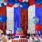 2-Pack Red, White & Blue Streamer Curtain Backdrop 3.2x8.2ft 4th of July Decorations